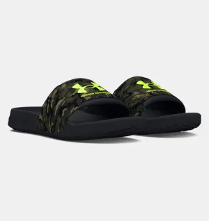 Under Armour Boys' UA Ignite Select Camo Slides - Black / High Vis Yellow