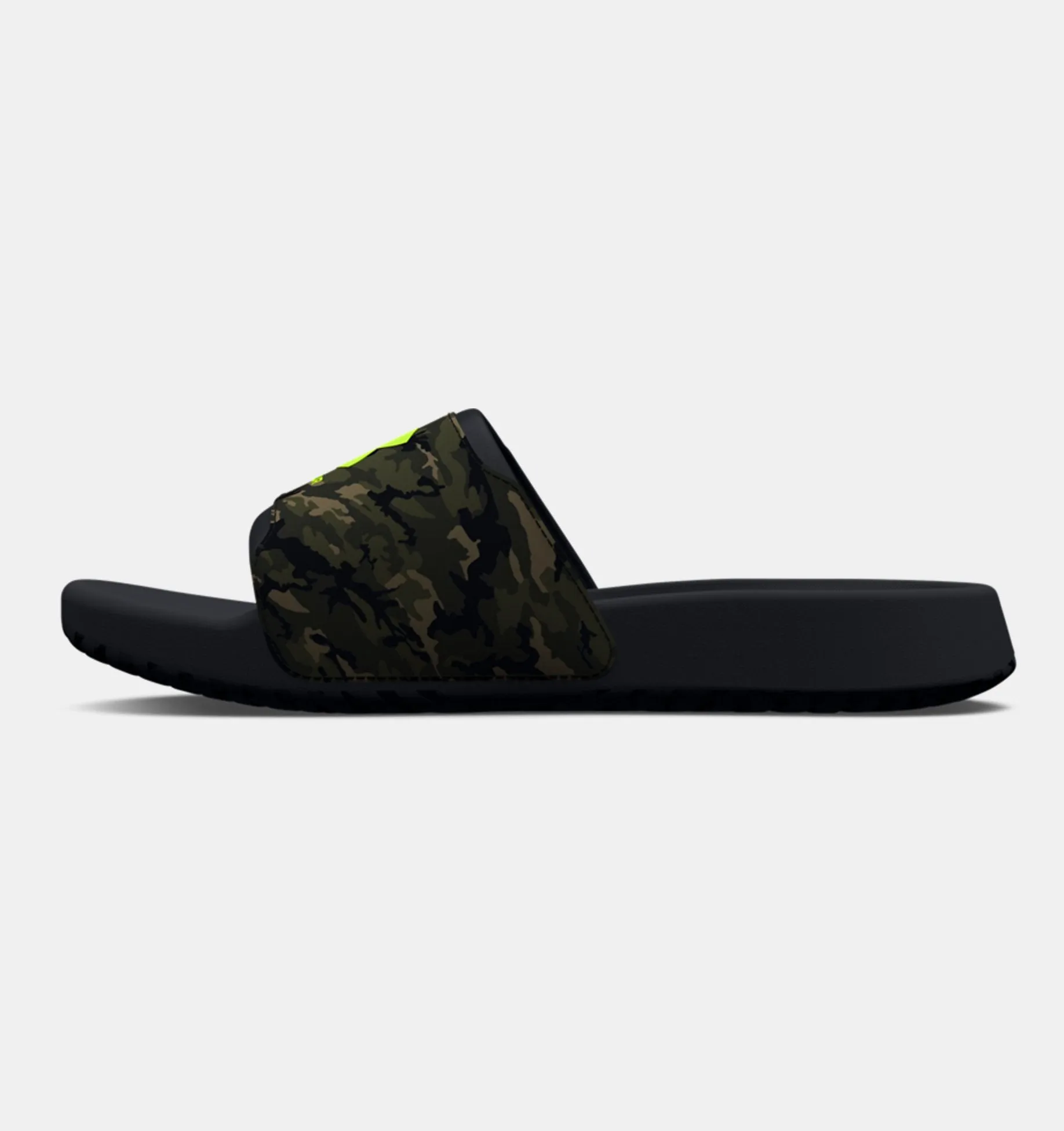 Under Armour Boys' UA Ignite Select Camo Slides - Black / High Vis Yellow