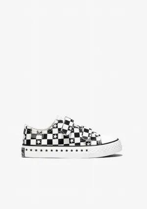 Unisex Black Squares Sneakers Canvas