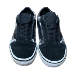 Vans Old Skool Canvas Sneakers | Kids Black & White Low Tops | UK 11 EUR 28