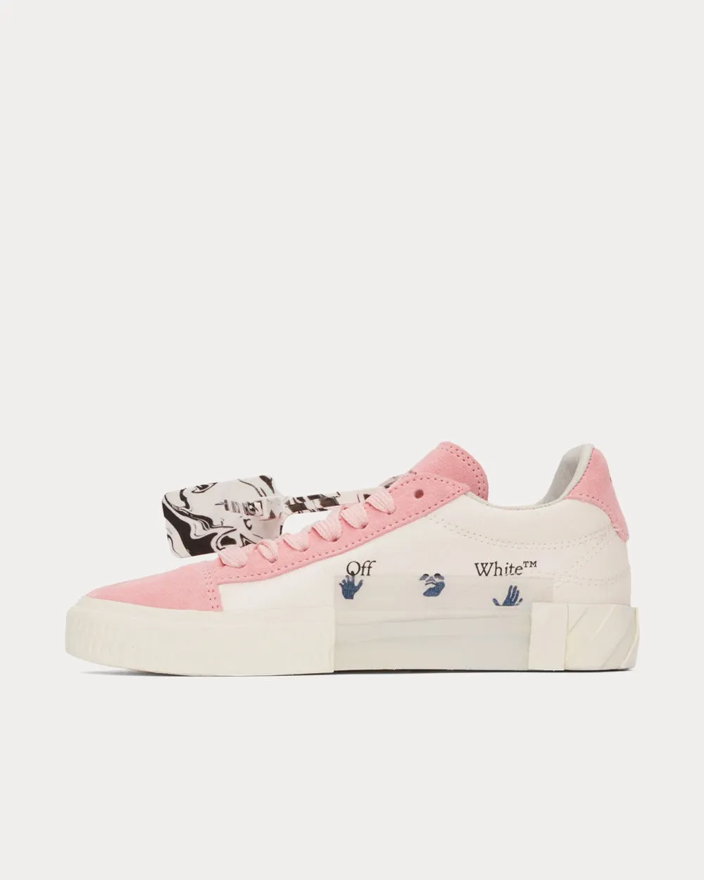 Vulcanized Canvas White / Pink Low Top Sneakers
