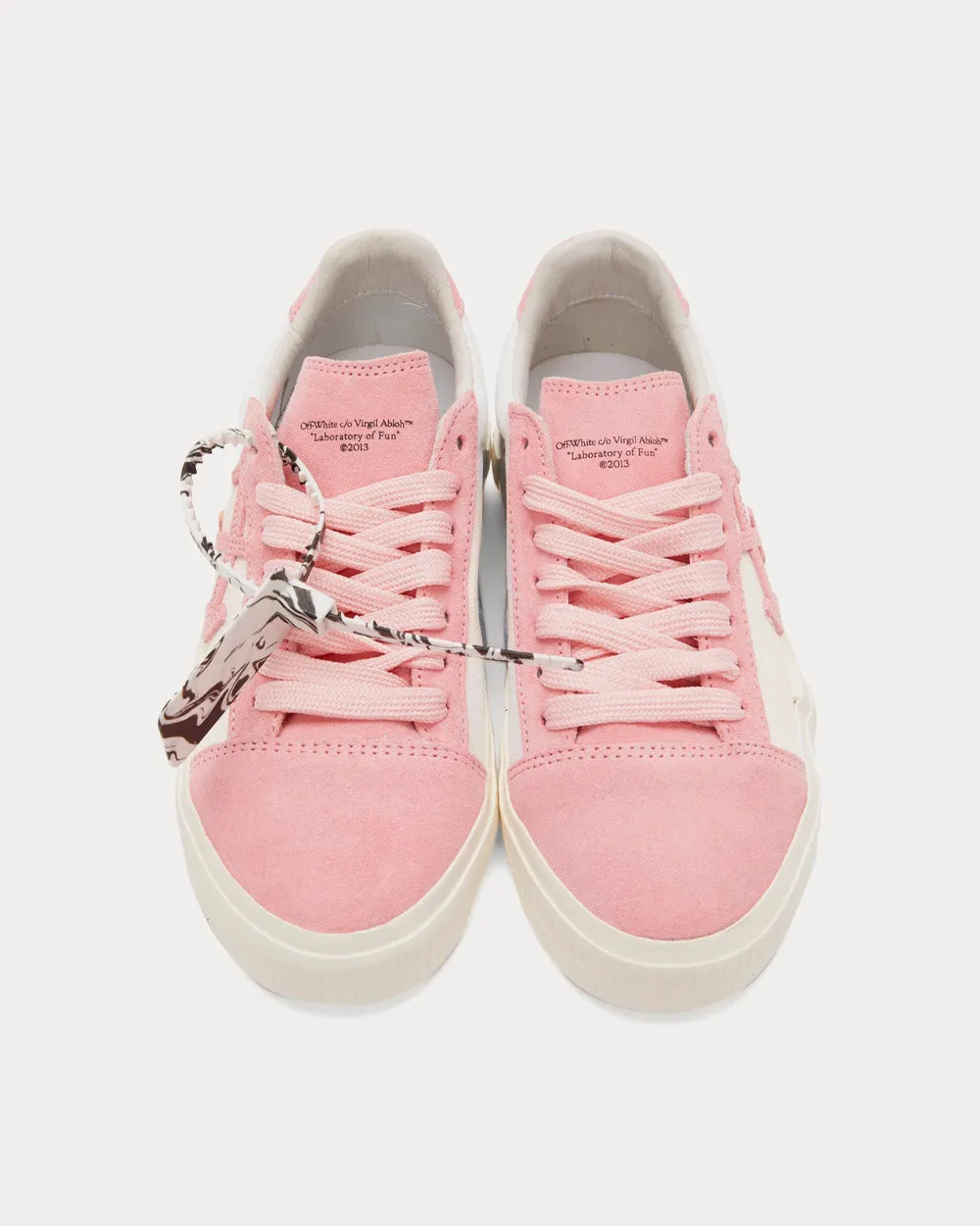 Vulcanized Canvas White / Pink Low Top Sneakers