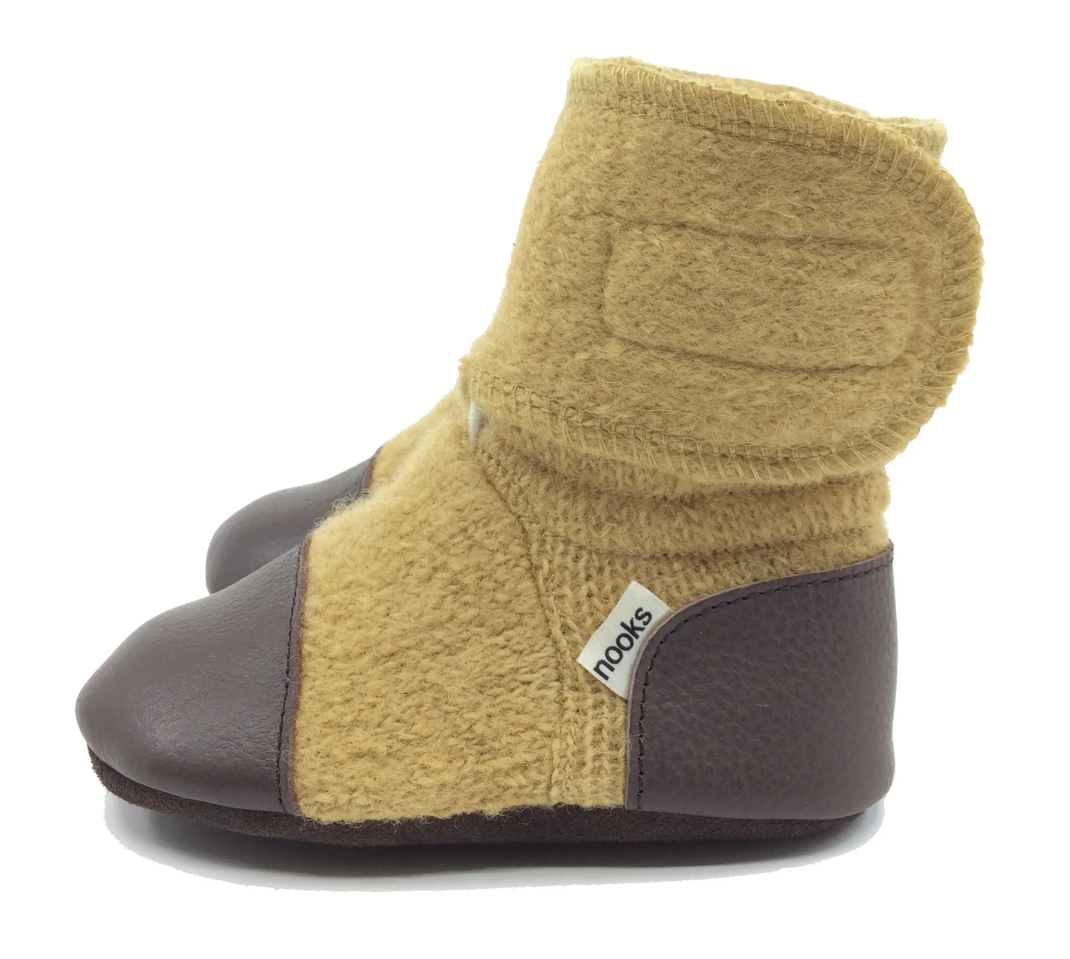 Wheat Felted Wool Booties