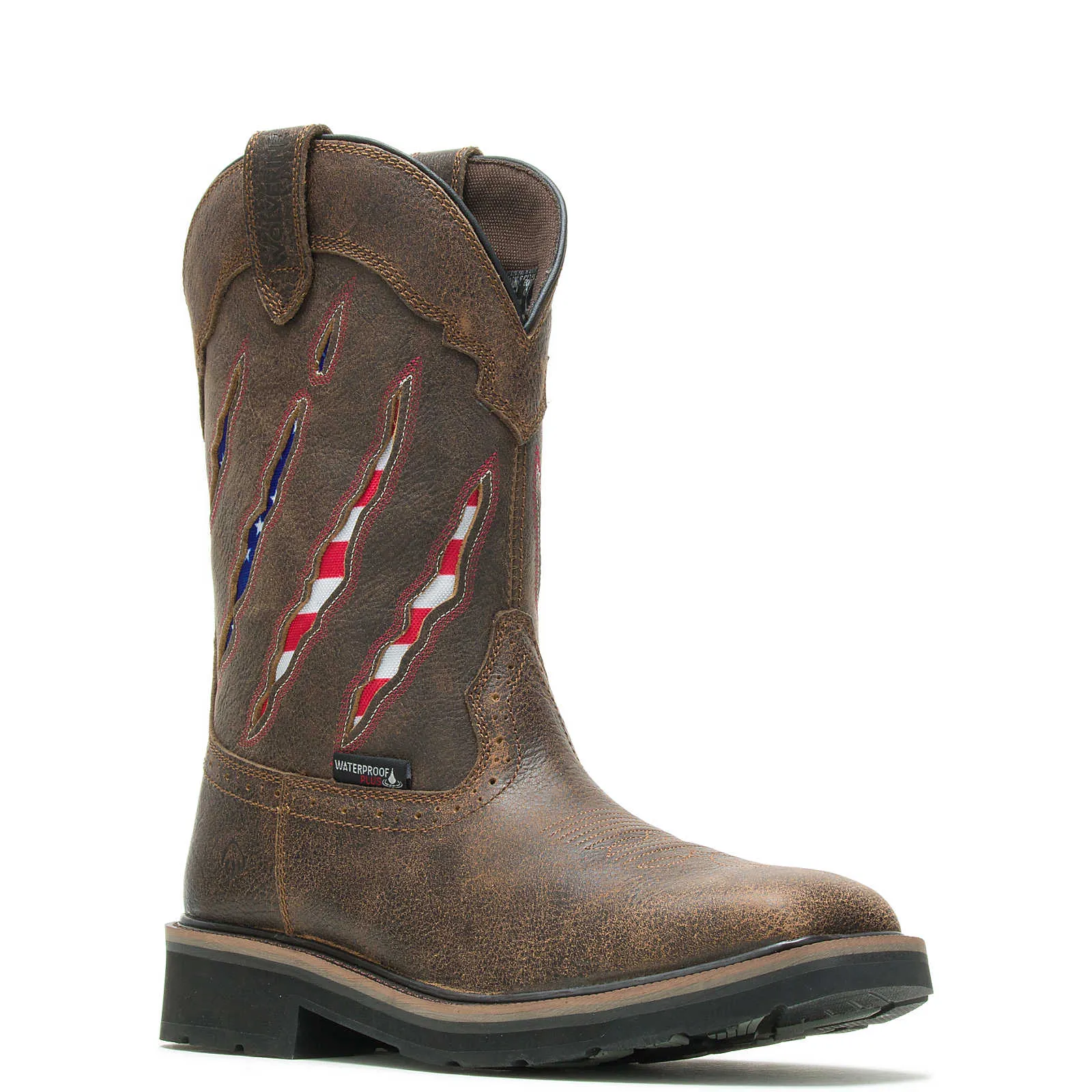Wolverine Men's Rancher Claw Steel Toe Wellington - Brown/Flag (STEEL TOE)