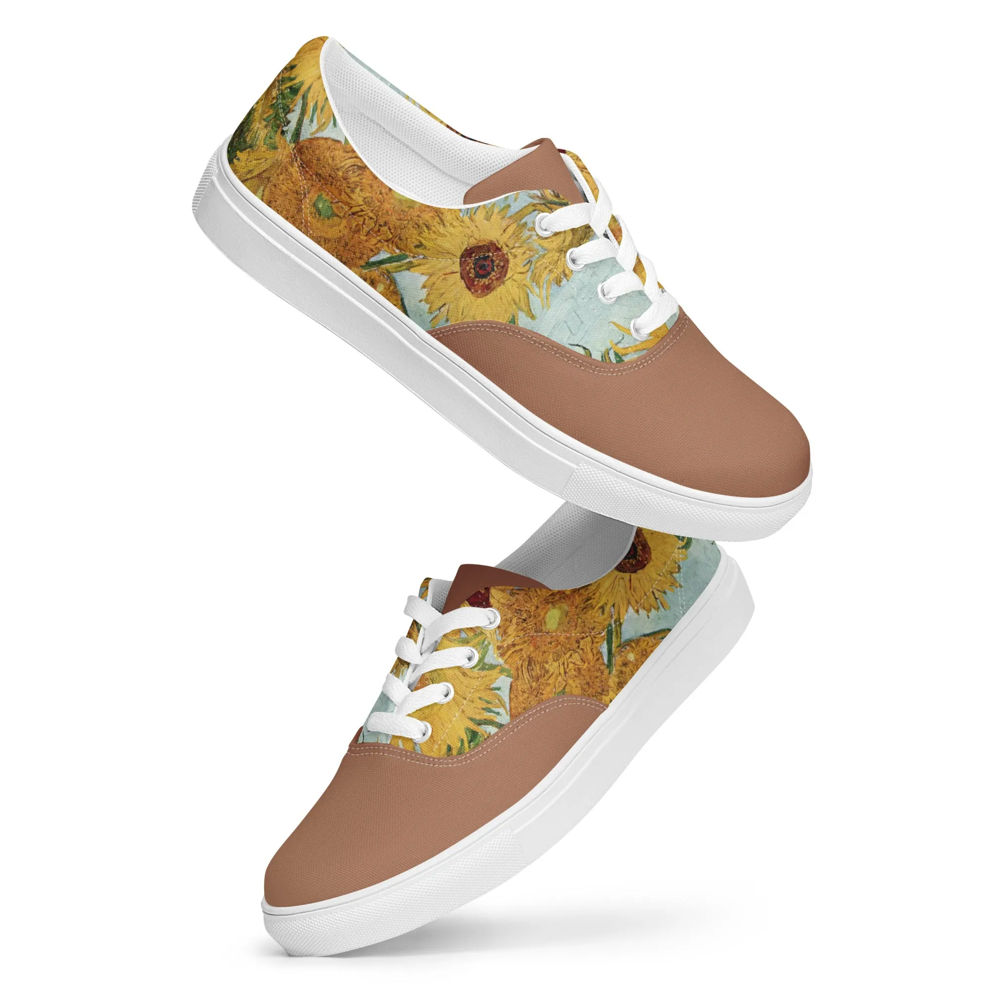 Women’s Artistic Van Gogh Inspired Sunflowers lace-up canvas shoes