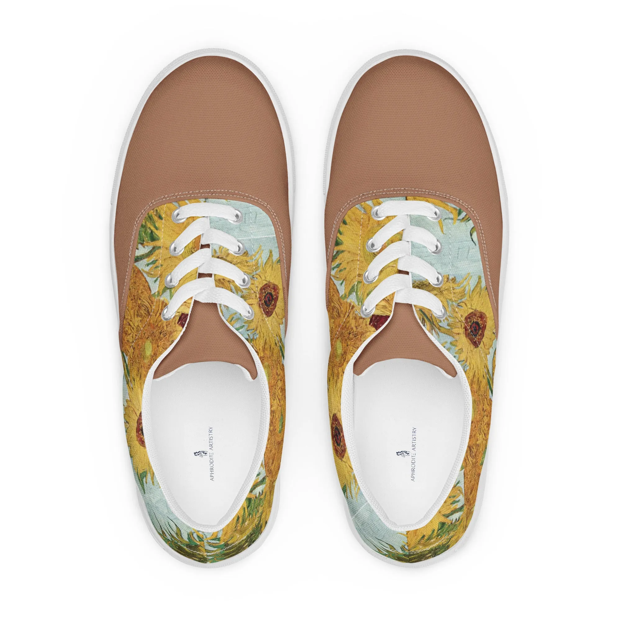Women’s Artistic Van Gogh Inspired Sunflowers lace-up canvas shoes
