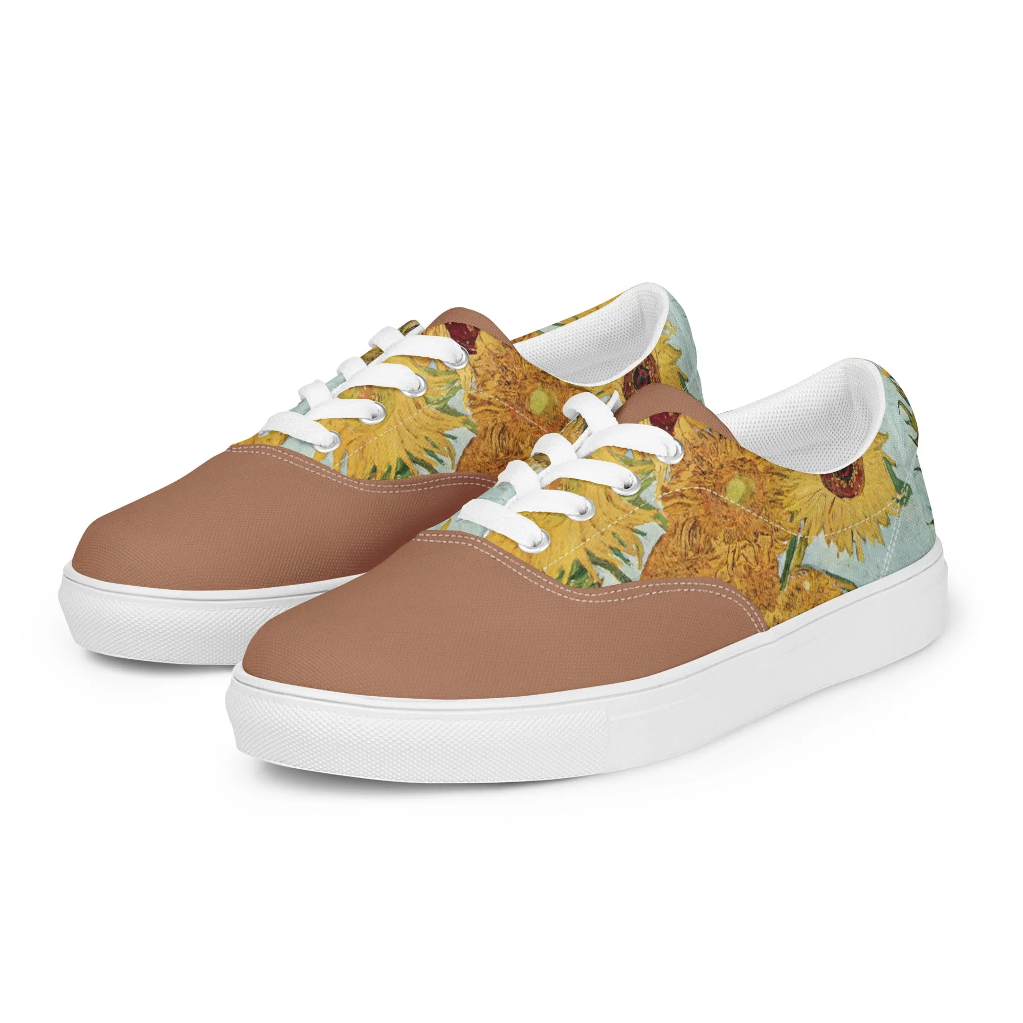 Women’s Artistic Van Gogh Inspired Sunflowers lace-up canvas shoes