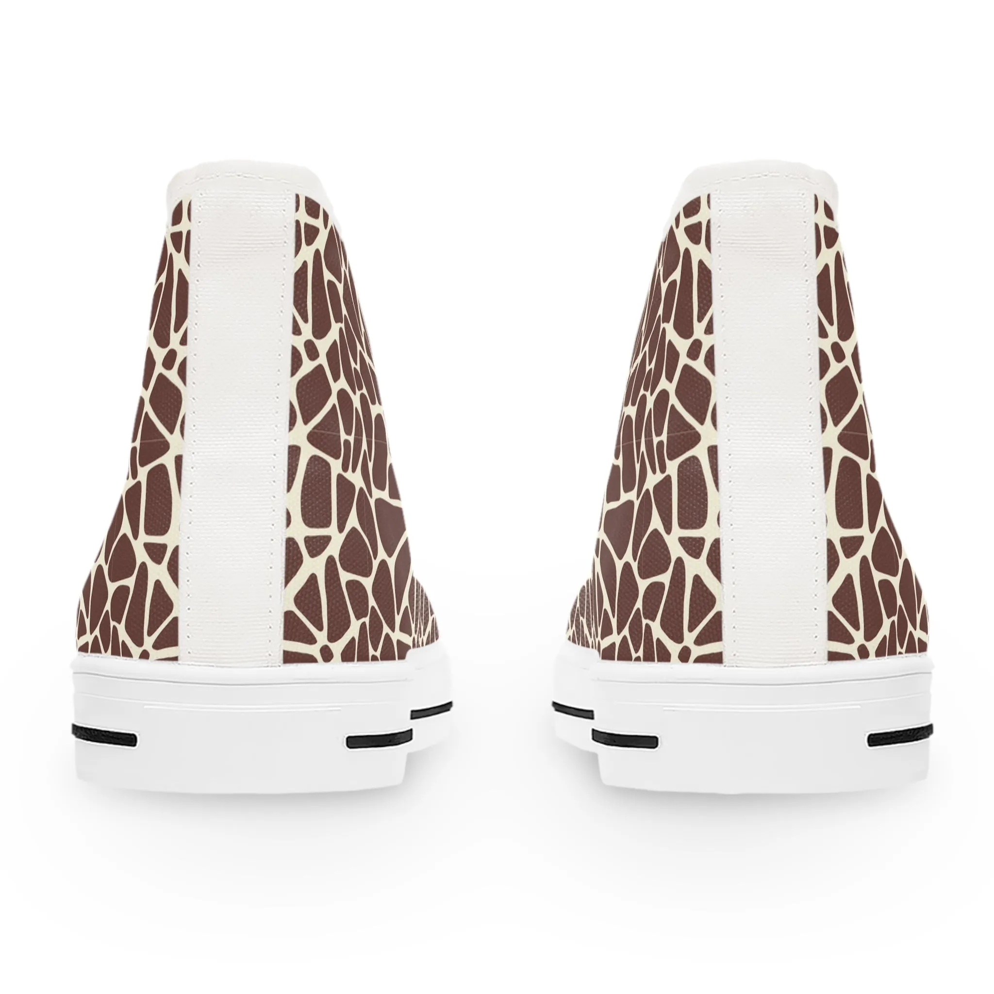 Women's High Top Canvas Sneakers - Giraffe Print