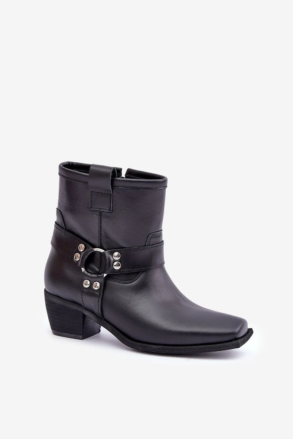Women's natural leather stylish heel boots