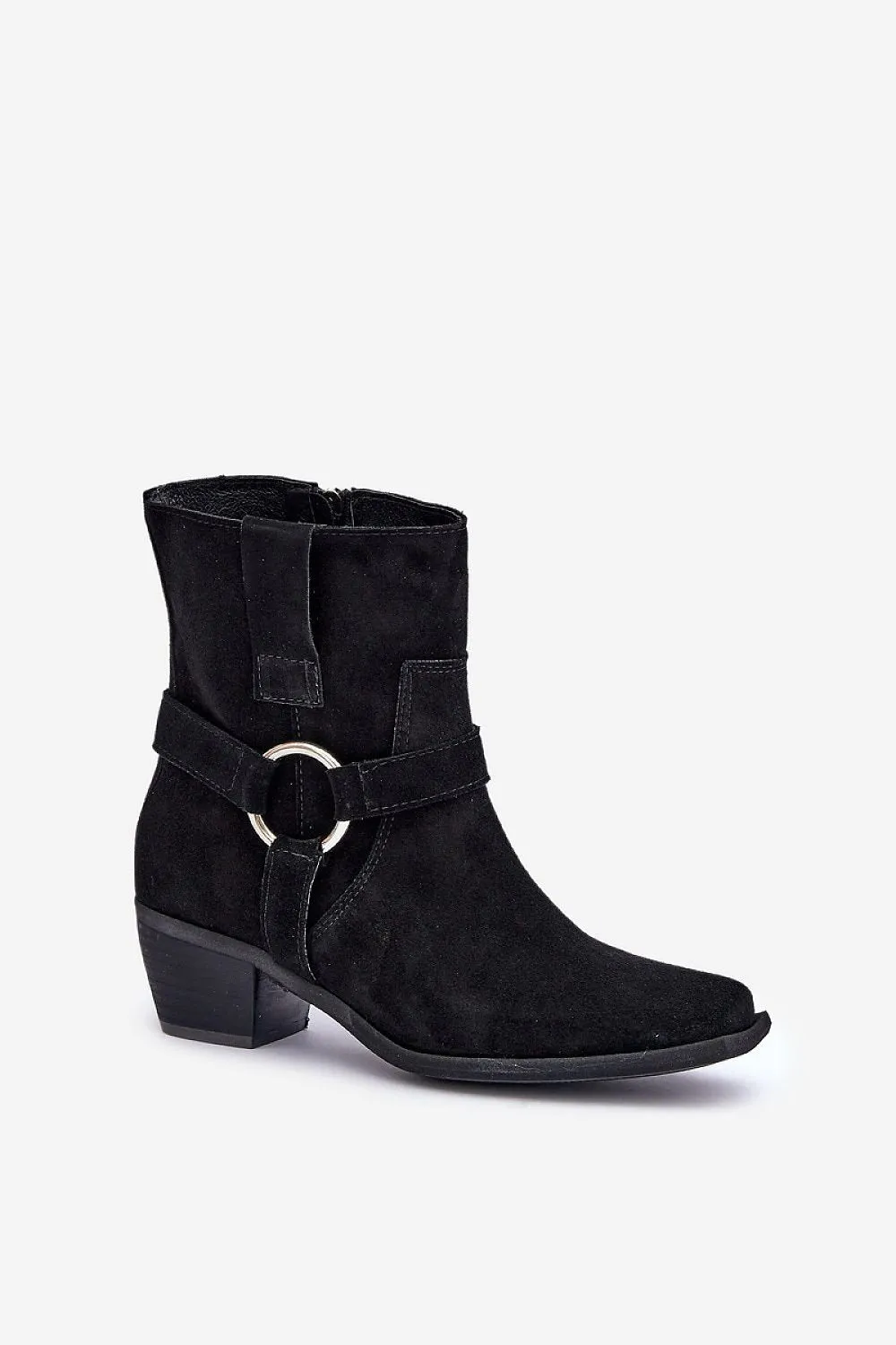 Women's natural leather stylish heel boots