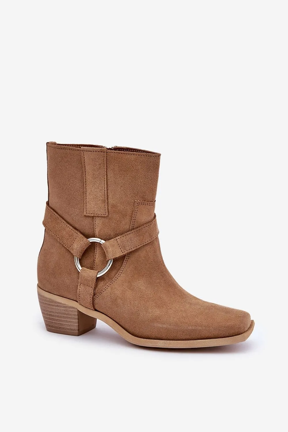 Women's natural leather stylish heel boots