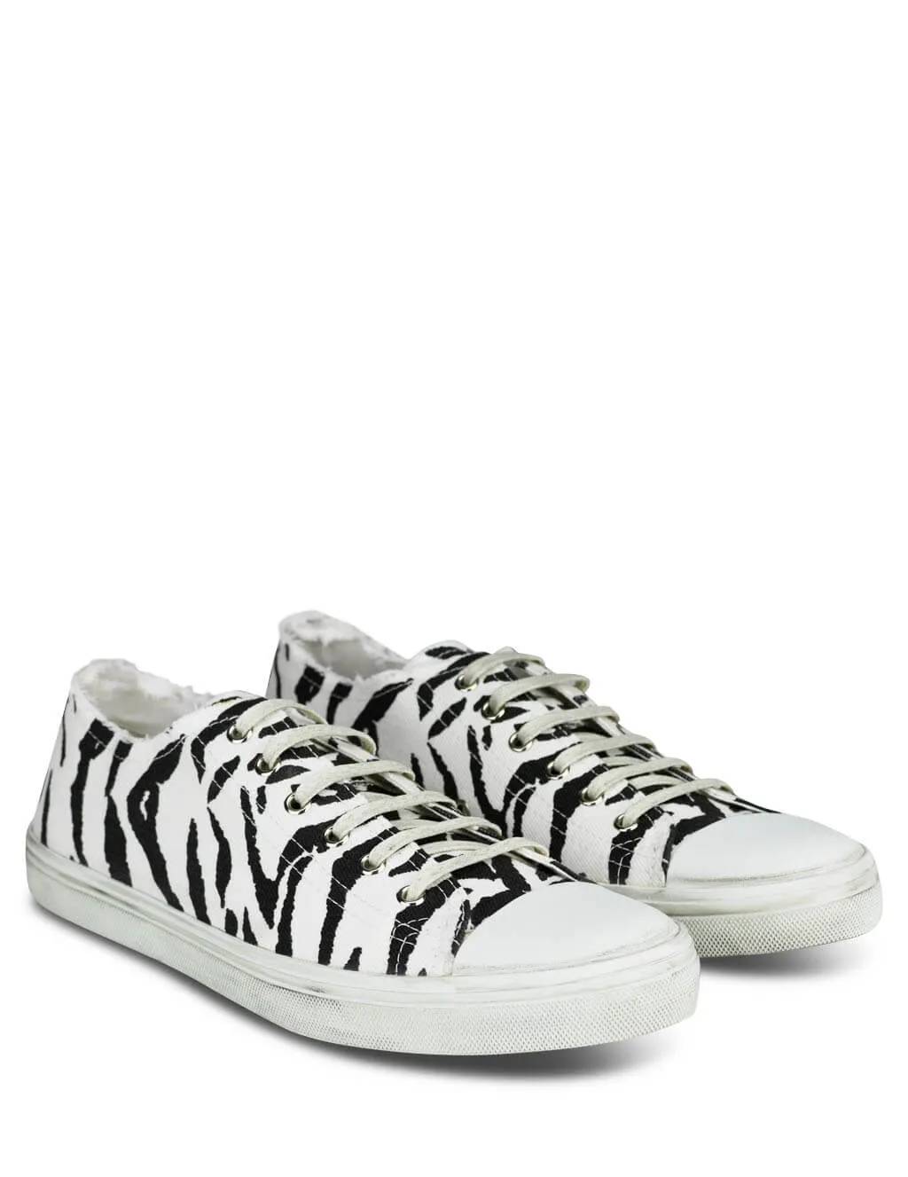 Zebra-Print Canvas Bedford Sneakers
